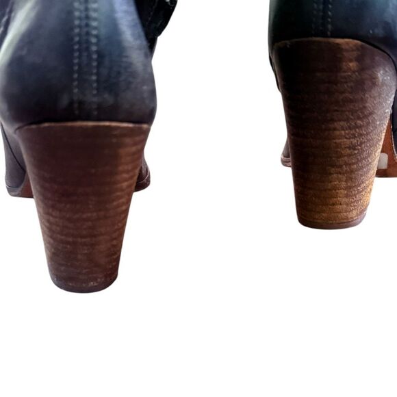 POUR LA VICTOIRE Victorella Dark Brown Leather Over The Knee Boots Shoes Zipper - Picture 4 of 9